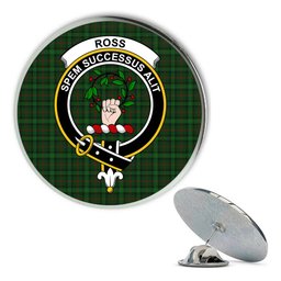 ScotsTee Shop Scottish Ross Hunting 2 Metal Tartan Lapel Pin Scottish Clan Crest Badge