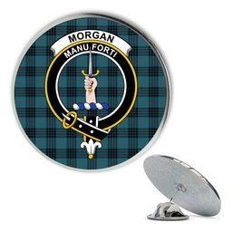 ScotsTee Shop Scottish Morgan Ancient Metal Tartan Lapel Pin Scottish Clan Crest Badge