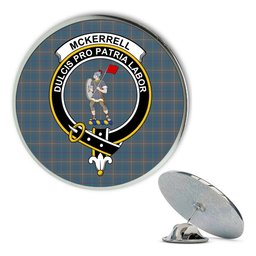 ScotsTee Shop Scottish McKerrell of Hillhouse Dress Metal Tartan Lapel Pin Scottish Clan Crest Badge