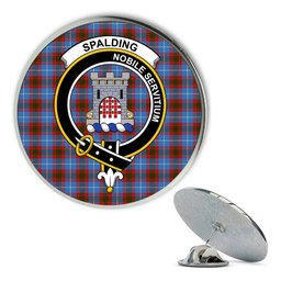 ScotsTee Shop Scottish Spalding Metal Tartan Lapel Pin Scottish Clan Crest Badge