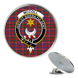 ScotsTee Shop Scottish McColl Hunting Modern Metal Tartan Lapel Pin Scottish Clan Crest Badge