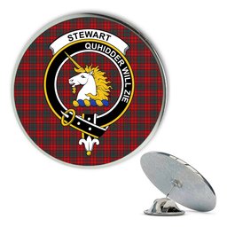 ScotsTee Shop Scottish Stewart of Appin Modern Clan Metal Tartan Lapel Pin Scottish Clan Crest Badge