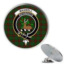 ScotsTee Shop Scottish Maxwell Hunting Metal Tartan Lapel Pin Scottish Clan Crest Badge