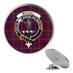 ScotsTee Shop Scottish McCall (Caithness) Metal Tartan Lapel Pin Scottish Clan Crest Badge