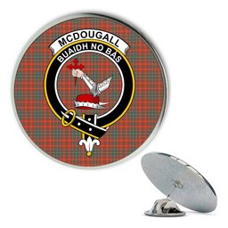 ScotsTee Shop Scottish McDougall Ancient Metal Tartan Lapel Pin Scottish Clan Crest Badge