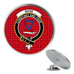 ScotsTee Shop Scottish Rose Modern Metal Tartan Lapel Pin Scottish Clan Crest Badge