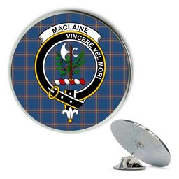 ScotsTee Shop Scottish MacLaine of Loch Buie Hunting Ancient Metal Tartan Lapel Pin Scottish Clan Crest Badge