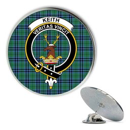 ScotsTee Shop Scottish Keith Ancient Metal Tartan Lapel Pin Scottish Clan Crest Badge