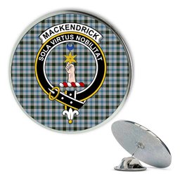 ScotsTee Shop Scottish MacKendrick Dress Metal Tartan Lapel Pin Scottish Clan Crest Badge