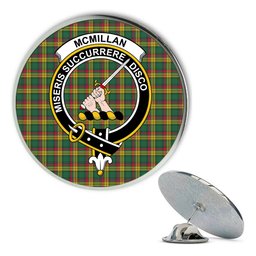 ScotsTee Shop Scottish McMillan Old Ancient Metal Tartan Lapel Pin Scottish Clan Crest Badge