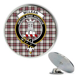ScotsTee Shop Scottish McLean Dress Modern Metal Tartan Lapel Pin Scottish Clan Crest Badge