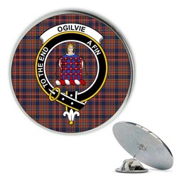 ScotsTee Shop Scottish Ogilvie 6 Metal Tartan Lapel Pin Scottish Clan Crest Badge