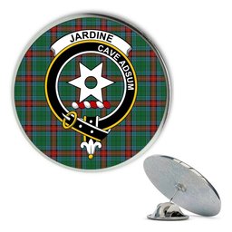 ScotsTee Shop Scottish Jardine Dress Ancient Metal Tartan Lapel Pin Scottish Clan Crest Badge
