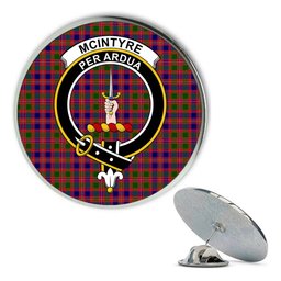 ScotsTee Shop Scottish McIntyre Modern Metal Tartan Lapel Pin Scottish Clan Crest Badge