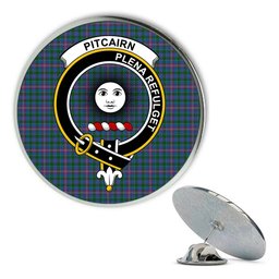 ScotsTee Shop Scottish Pitcairn Heritage Hunting Metal Tartan Lapel Pin Scottish Clan Crest Badge