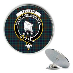 ScotsTee Shop Scottish Tennant Yules Modern Metal Tartan Lapel Pin Scottish Clan Crest Badge