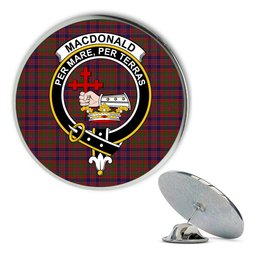 ScotsTee Shop Scottish MacDonald of Boisdale Metal Tartan Lapel Pin Scottish Clan Crest Badge