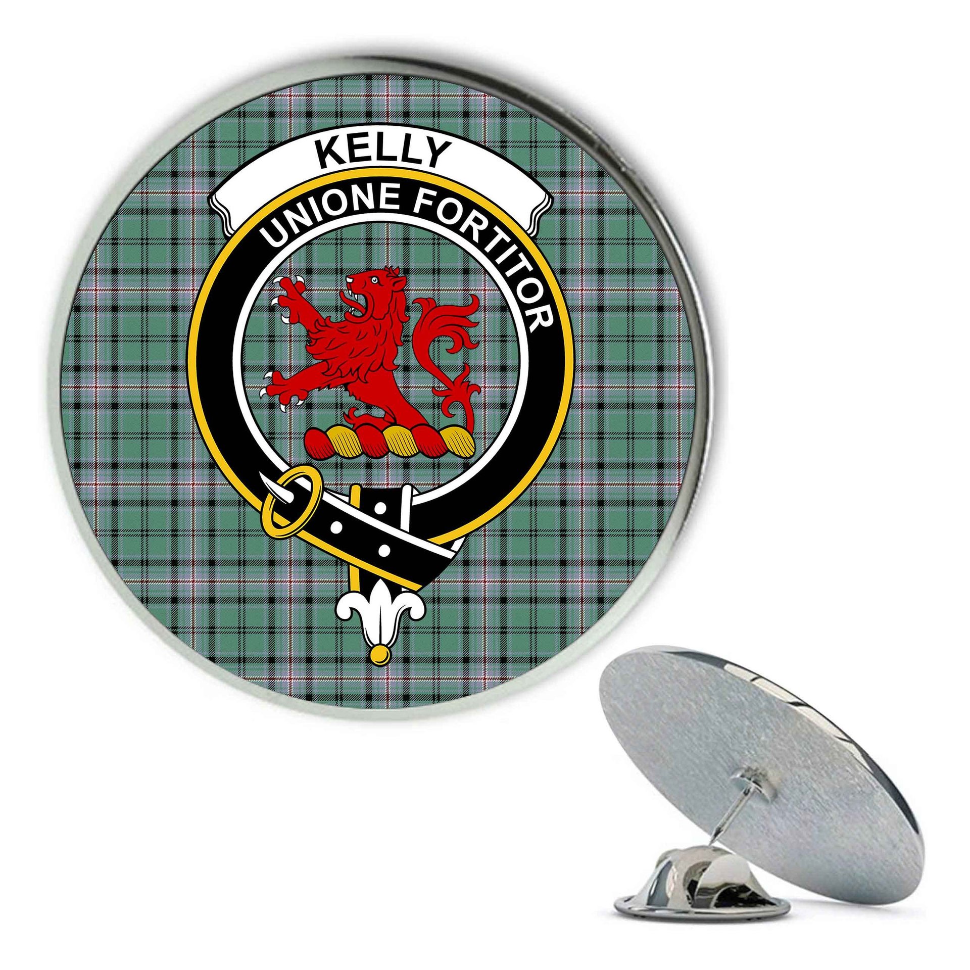 ScotsTee Shop Scottish Kelly of Sleat Hunting Ancient Metal Tartan Lapel Pin Scottish Clan Crest Badge