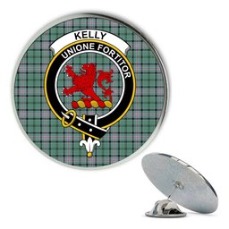 ScotsTee Shop Scottish Kelly of Sleat Hunting Ancient Metal Tartan Lapel Pin Scottish Clan Crest Badge