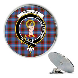 ScotsTee Shop Scottish Skirving Metal Tartan Lapel Pin Scottish Clan Crest Badge