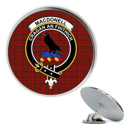 ScotsTee Shop Scottish MacDonell of Keppach Metal Tartan Lapel Pin Scottish Clan Crest Badge