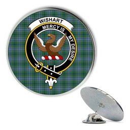ScotsTee Shop Scottish Wishart Hunting Ancient Metal Tartan Lapel Pin Scottish Clan Crest Badge