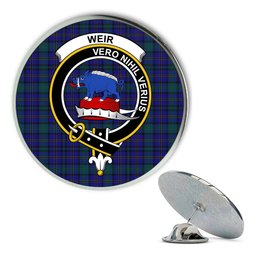 ScotsTee Shop Scottish Weir Ancient Tartan Metal Tartan Lapel Pin Scottish Clan Crest Badge