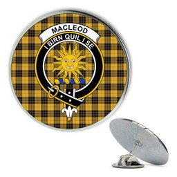 ScotsTee Shop Scottish MacLeod of Lewis Ancient SC Metal Tartan Lapel Pin Scottish Clan Crest Badge