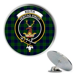 ScotsTee Shop Scottish Keith Modern Metal Tartan Lapel Pin Scottish Clan Crest Badge