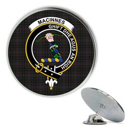 ScotsTee Shop Scottish MacInnes Homecoming Metal Tartan Lapel Pin Scottish Clan Crest Badge