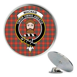 ScotsTee Shop Scottish MacNab Ancient Metal Tartan Lapel Pin Scottish Clan Crest Badge