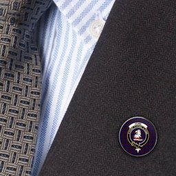 ScotsTee Shop Scottish Hume Modern Metal Tartan Lapel Pin Scottish Clan Crest Badge