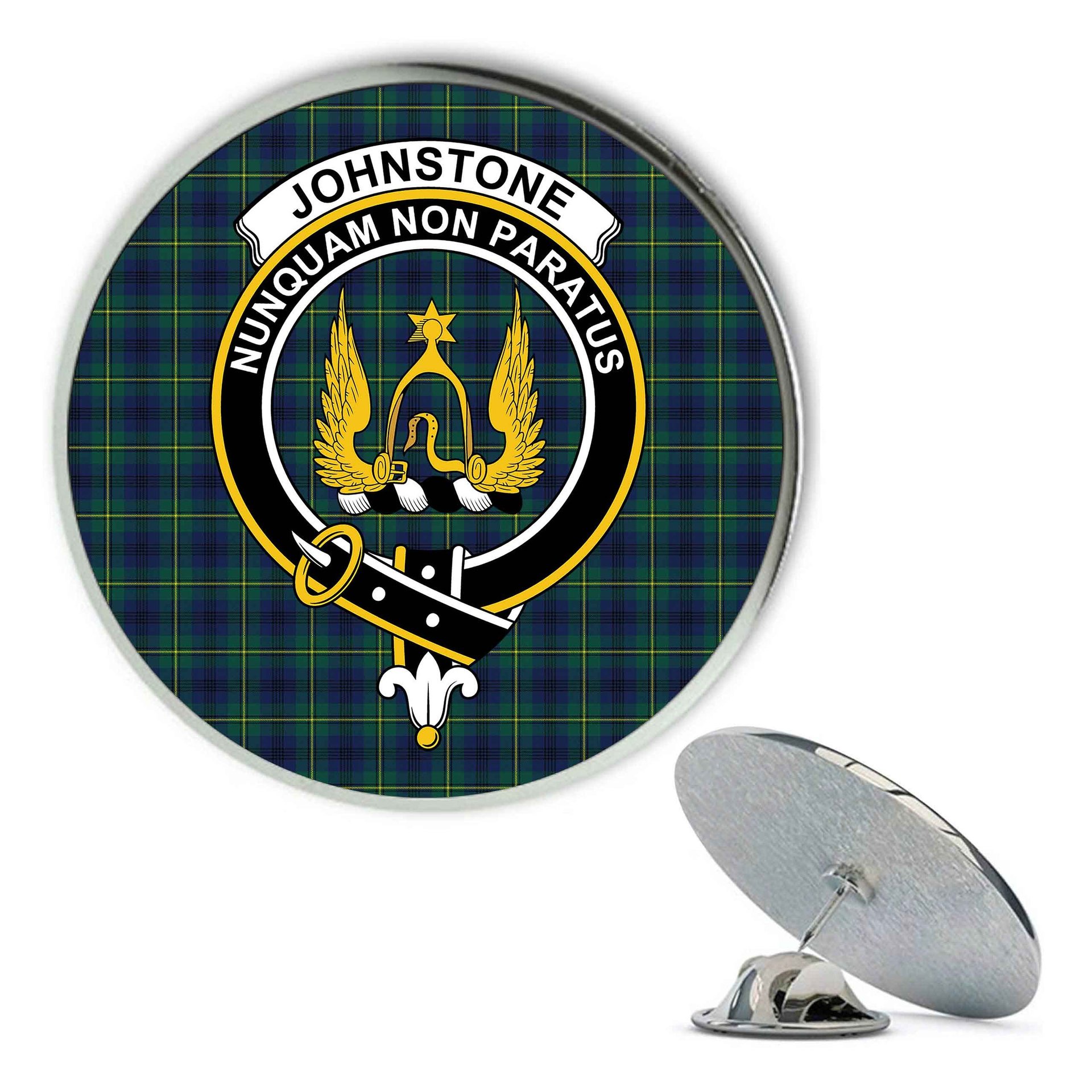 ScotsTee Shop Scottish Johnstone Originaux Modern Clan Metal Tartan Lapel Pin Scottish Clan Crest Badge