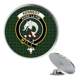ScotsTee Shop Scottish Kennedy 3 Metal Tartan Lapel Pin Scottish Clan Crest Badge