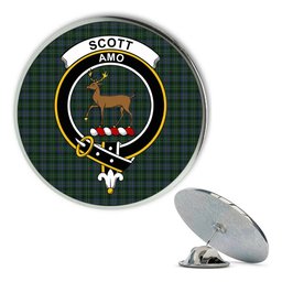 ScotsTee Shop Scottish Scott Hunting special Metal Tartan Lapel Pin Scottish Clan Crest Badge