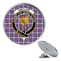 ScotsTee Shop Scottish Sinclair Dress (Dance) Ancient Clan Metal Tartan Lapel Pin Scottish Clan Crest Badge