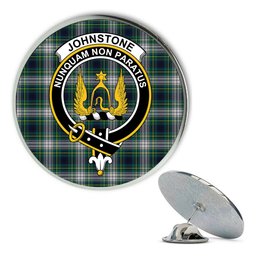ScotsTee Shop Scottish Johnstone Dress Modern Metal Tartan Lapel Pin Scottish Clan Crest Badge
