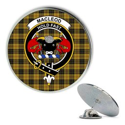 ScotsTee Shop Scottish MacLeod 1831 Metal Tartan Lapel Pin Scottish Clan Crest Badge