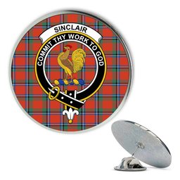 ScotsTee Shop Scottish Sinclair Ancient Metal Tartan Lapel Pin Scottish Clan Crest Badge