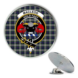 ScotsTee Shop Scottish MacLeod of California Metal Tartan Lapel Pin Scottish Clan Crest Badge