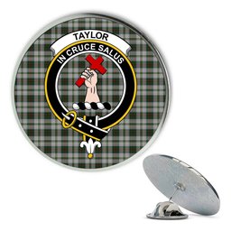 ScotsTee Shop Scottish Taylor Dress 2 Metal Tartan Lapel Pin Scottish Clan Crest Badge