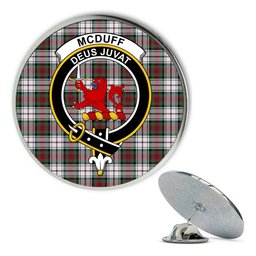 ScotsTee Shop Scottish McDuff Dress Modern Metal Tartan Lapel Pin Scottish Clan Crest Badge