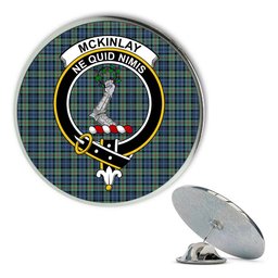 ScotsTee Shop Scottish McKinlay Ancient Metal Tartan Lapel Pin Scottish Clan Crest Badge