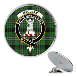 ScotsTee Shop Scottish MacLean of Duart Hunting Ancient Metal Tartan Lapel Pin Scottish Clan Crest Badge