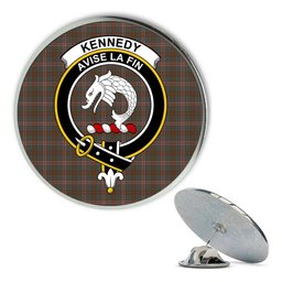 ScotsTee Shop Scottish Kennedy Weathered Metal Tartan Lapel Pin Scottish Clan Crest Badge