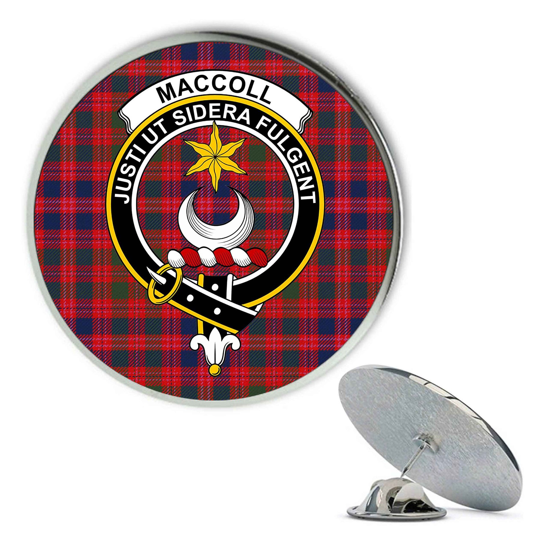 ScotsTee Shop Scottish MacColl Old Modern Metal Tartan Lapel Pin Scottish Clan Crest Badge