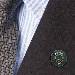 ScotsTee Shop Scottish McAucliffe Metal Tartan Lapel Pin Scottish Clan Crest Badge