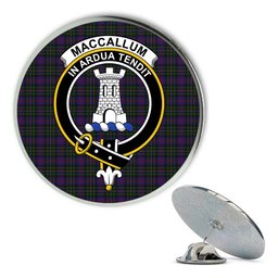 ScotsTee Shop Scottish MacCallum of Berwick Metal Tartan Lapel Pin Scottish Clan Crest Badge