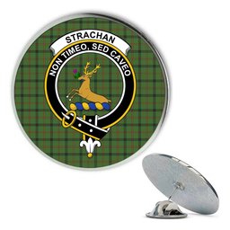 ScotsTee Shop Scottish Strachan Hunting Metal Tartan Lapel Pin Scottish Clan Crest Badge