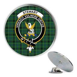 ScotsTee Shop Scottish Stewart Hunting Ancient Metal Tartan Lapel Pin Scottish Clan Crest Badge